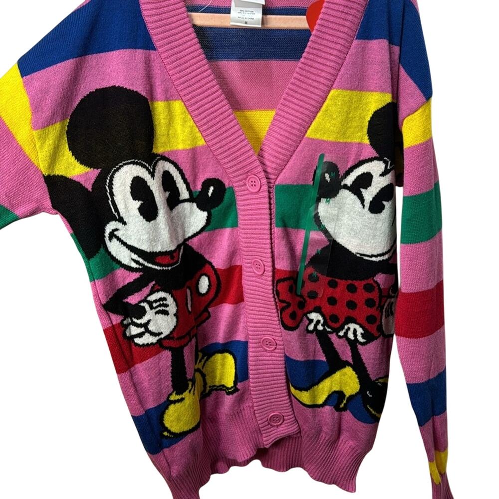 Disney 100 Mickey & Minnie Mouse Retro Re-Imagined Striped Cardigan M - Picture 5 of 5